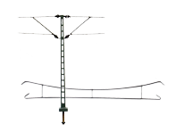Słupy i przewody trakcyjne Rozmiar H0 Wykonane z tworzywa sztucznego i metalu